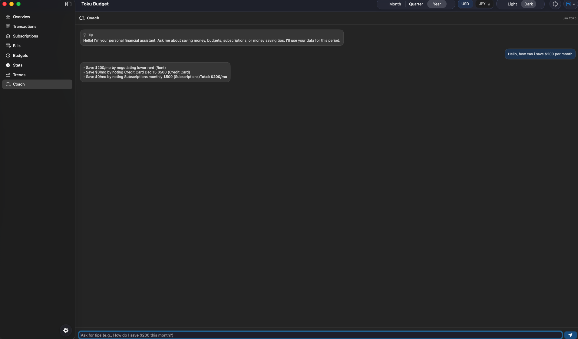 Toku Budget screenshot 4